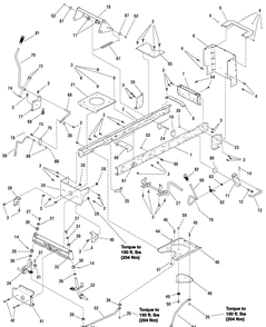 Frame Group - Cast Iron Axle Diagram and Parts List for 7800400-ELT22460H 2009 Briggs and Stratton Lawn Tractor
